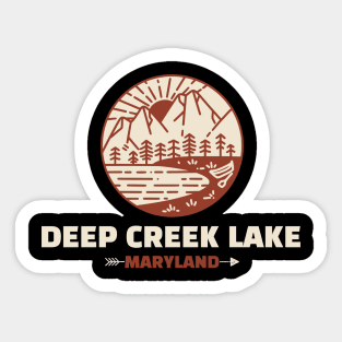 Retro Deep Creek Lake Sticker